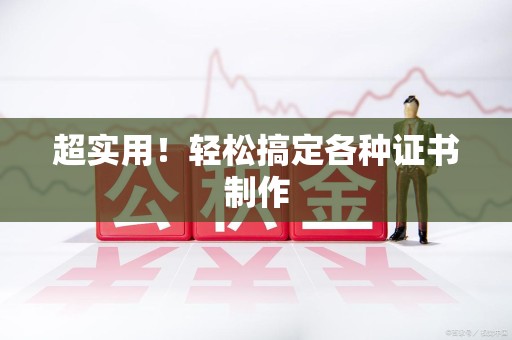 修水超实用！轻松搞定各种证书制作